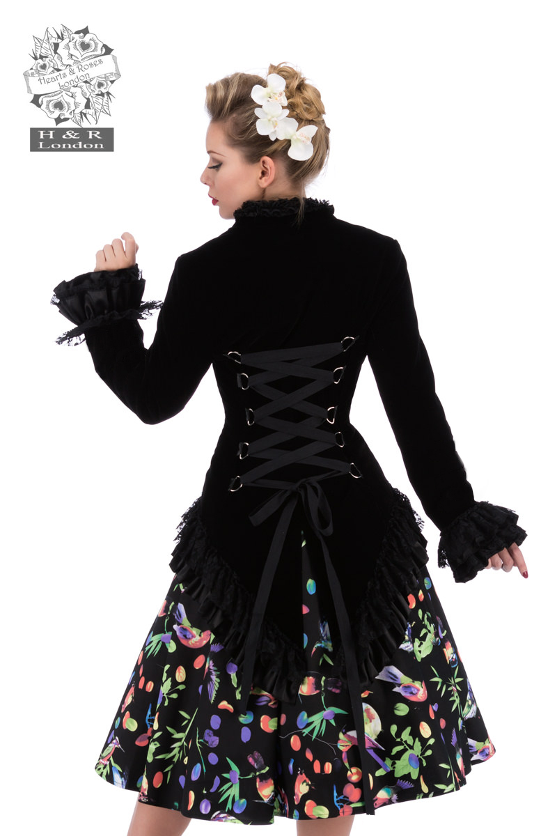 Black Victorian Velvet Jacket in Plus Size